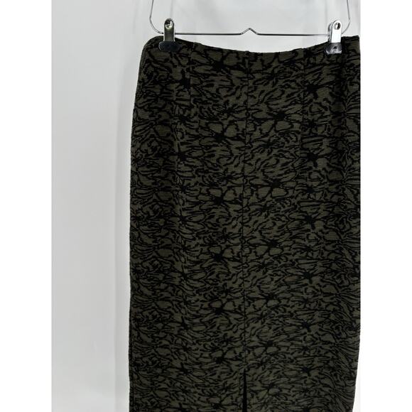 NWT Cut Loose Skirt Womens XL Green Black Vintage Midi Stretch Knit Straight - Picture 13 of 15